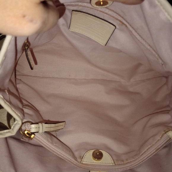 Coach Signature Stripe Framed Carryall - Picture 9 of 16